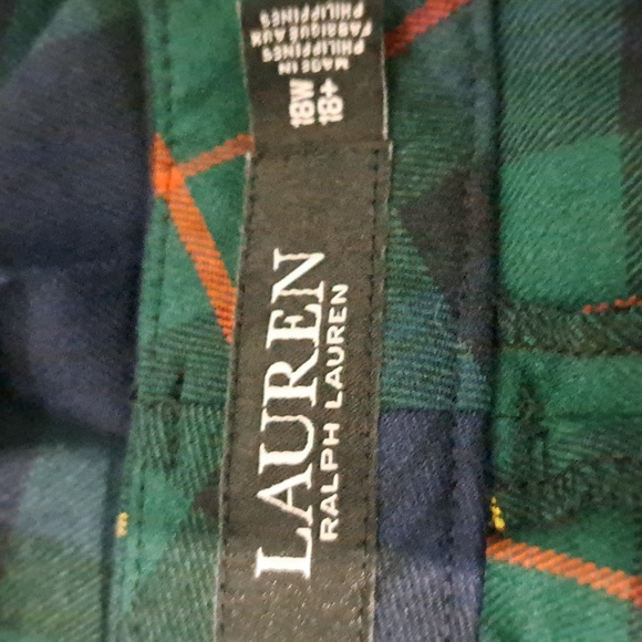 Lauren Ralph Lauren Plaid Wool-Blend Twill Ankle Pant - Picture 9 of 10